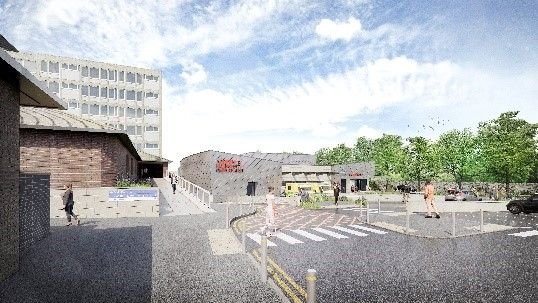 Artist's impression of the proposed Calderdale and Huddersfield NHS Foundation Trust building development