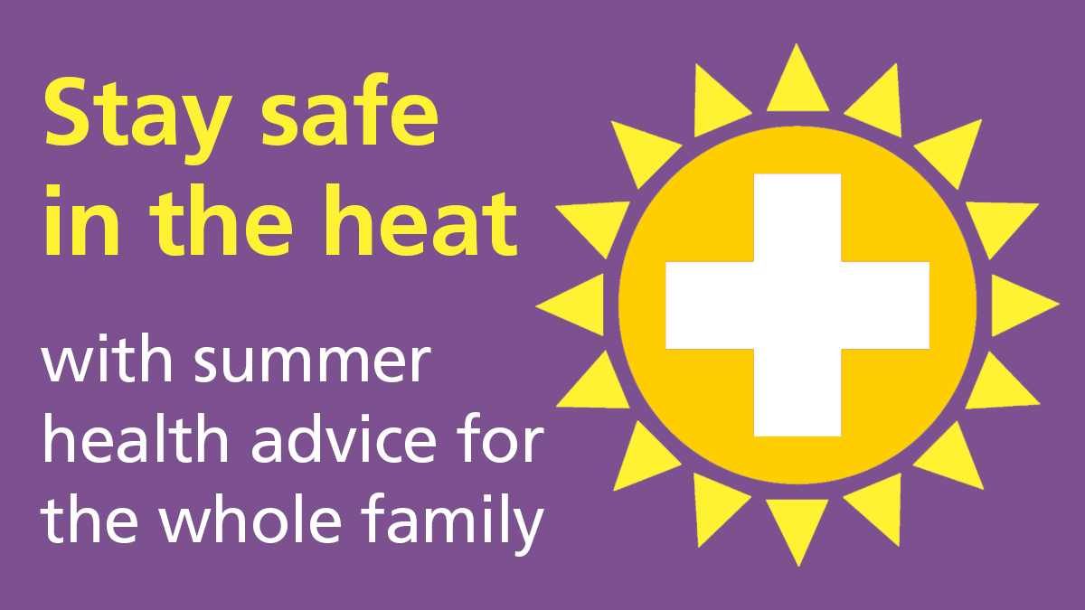 Summer health advice graphic - stay safe in the heat