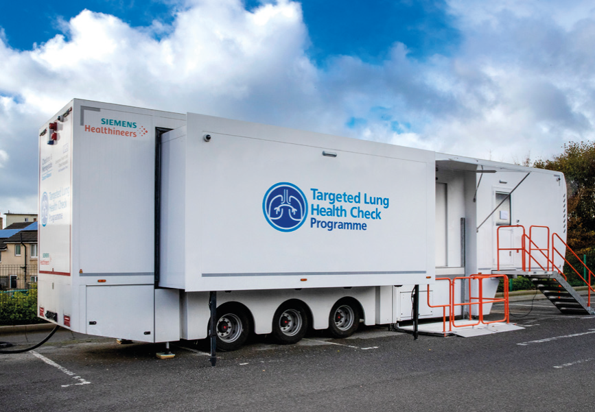 Image of van that says targeted lung health check programme