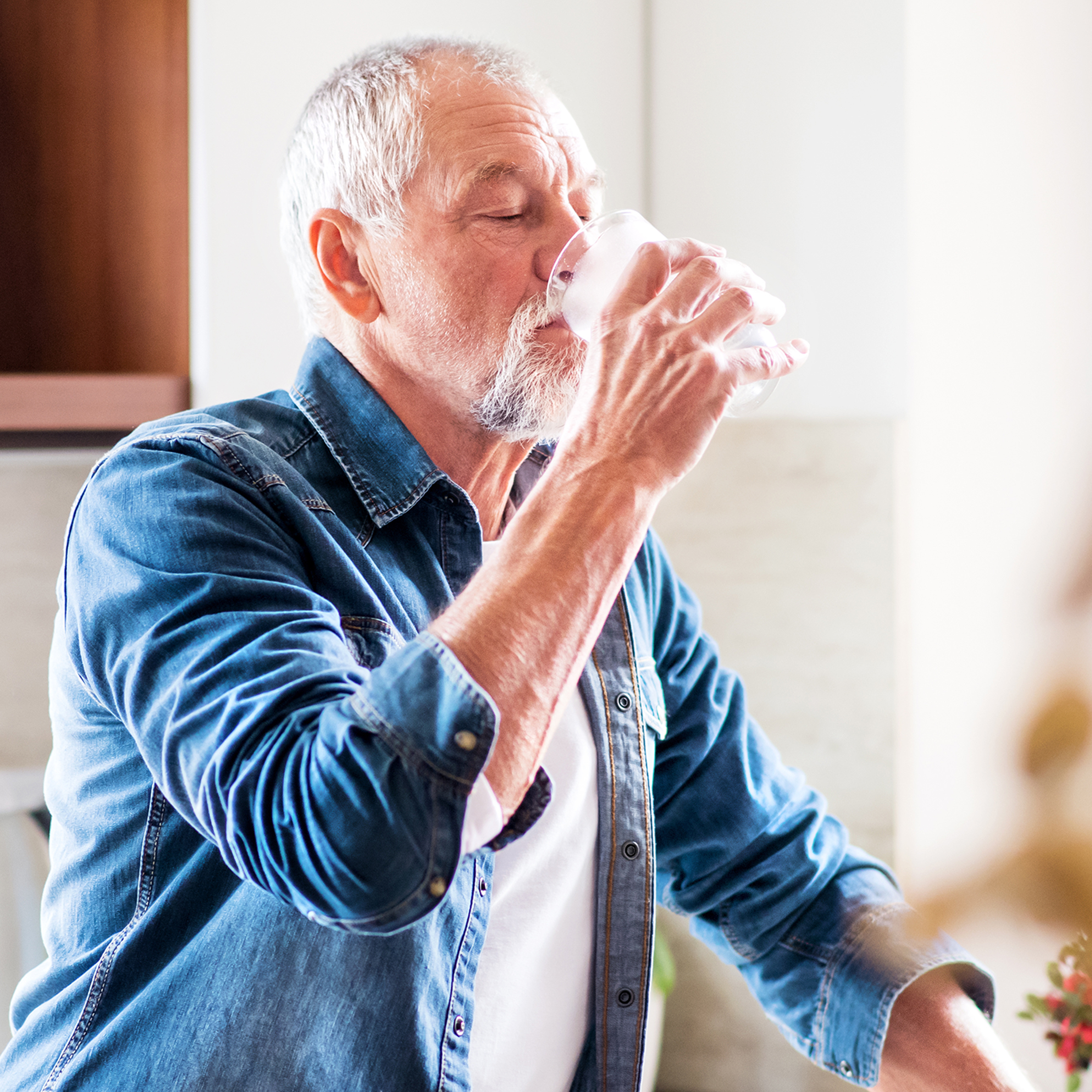 Man drinking water