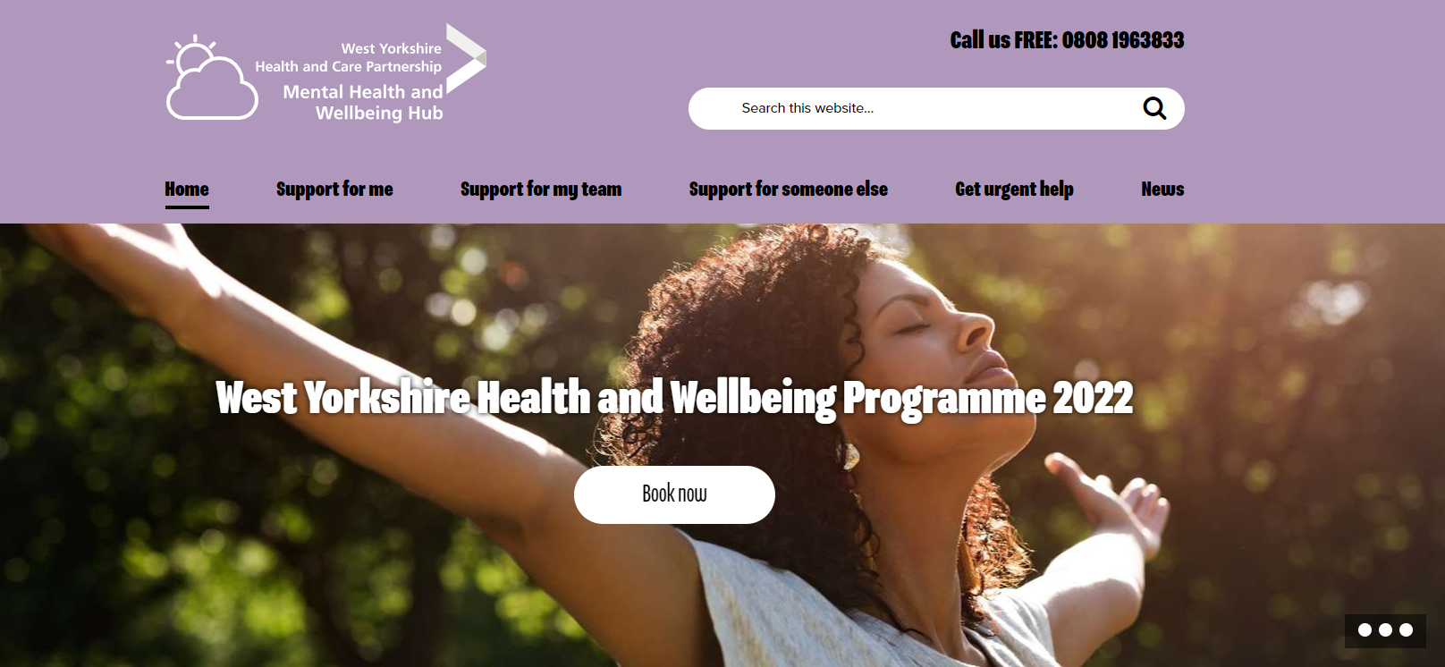 Staff Mental Health and Wellbeing Hub website screenshot