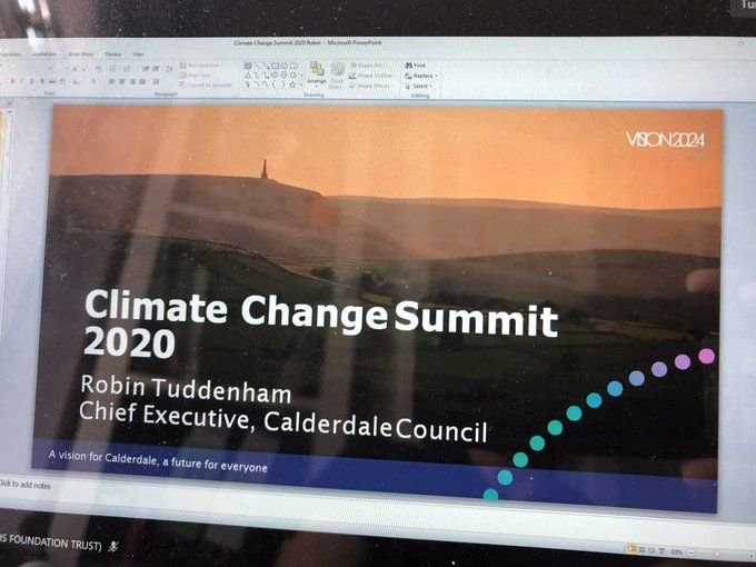 Robin Tuddenham presenentation to Climate Change Summit - screenshon