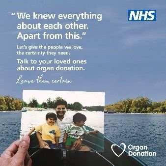 organ donor week 2021: "We knew everything about each other. Apart from this." Let's give the people we love the certainty they need. Talk to your loved ones about organ donation.